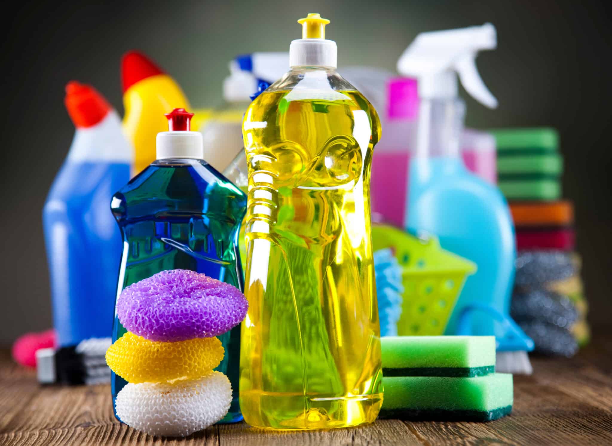 Assorted cleaning products
